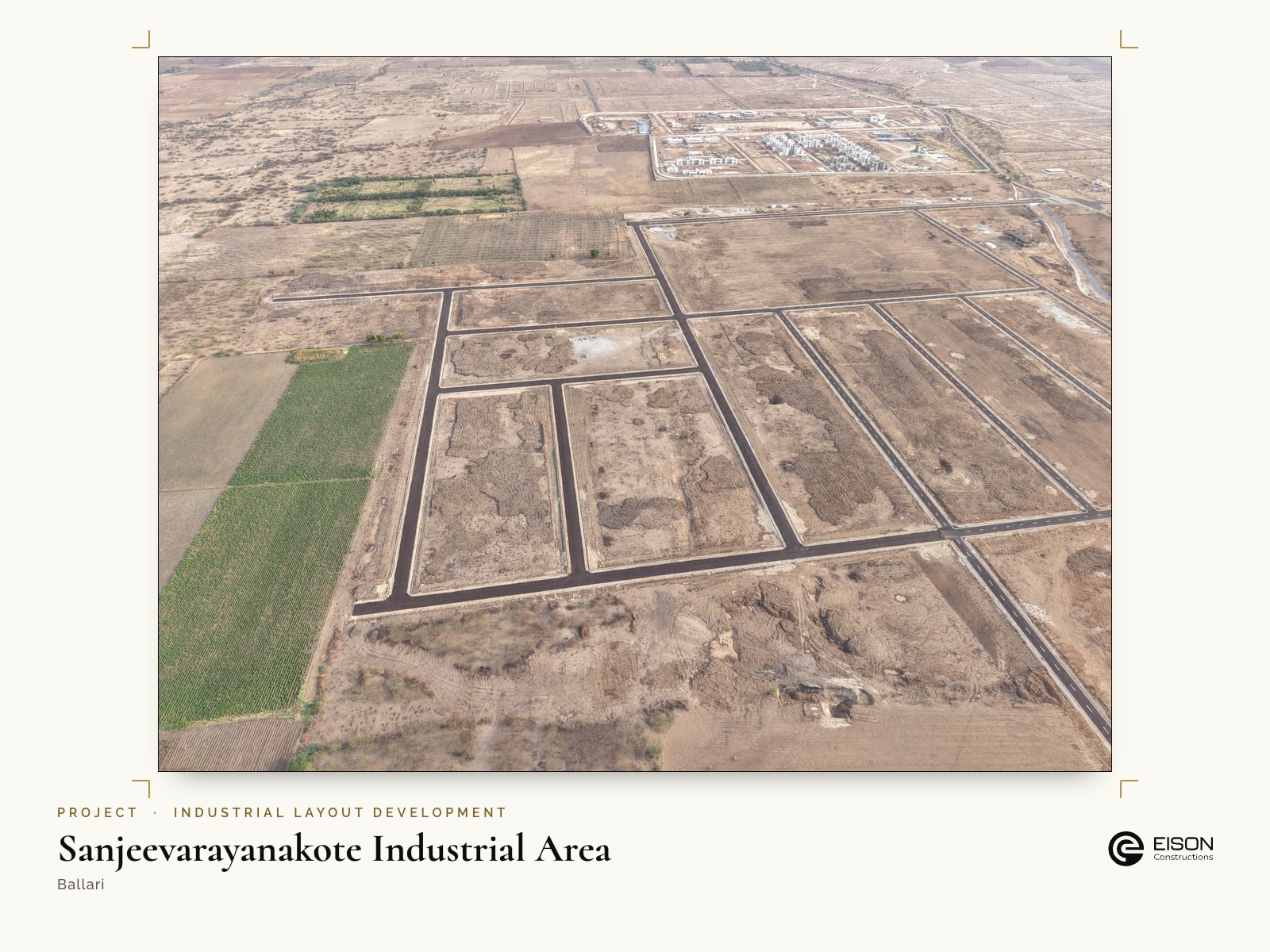 Sanjeevarayanakote Industrial Area, Ballari: aerial view of the laid-out plots and internal roads